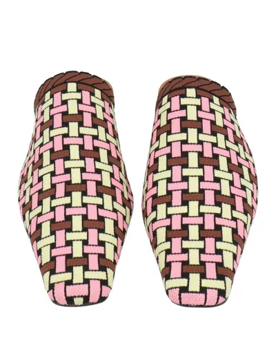Marni Jacquard Slippers In Brown