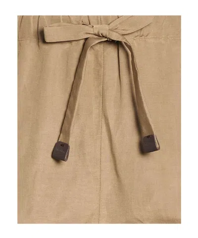 Max Mara Plain Colour Shorts In Brown