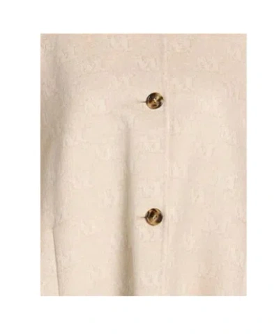 Max Mara Logo-print Capes In Neutral