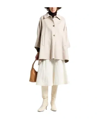 Max Mara Logo-print Capes In Neutral
