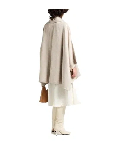 Max Mara Logo-print Capes In Neutral