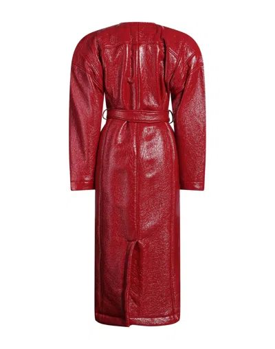 Dolce & Gabbana Textured Belted Coat In Red