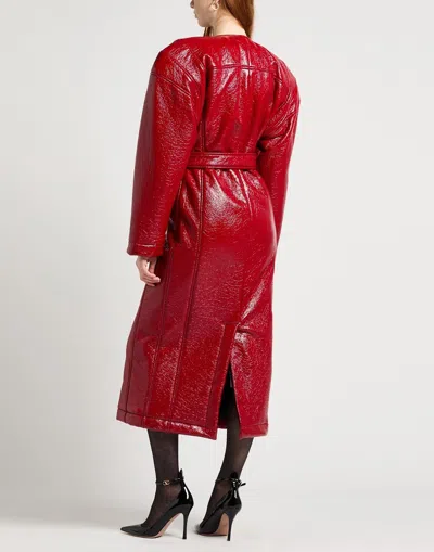 Dolce & Gabbana Textured Belted Coat In Red