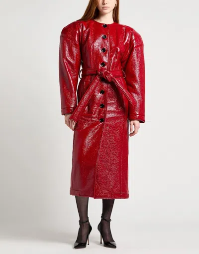 Dolce & Gabbana Textured Belted Coat In Red