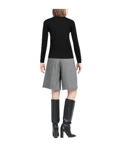 Max Mara Solid Lightweight Wool Turtleneck Sweater In Black