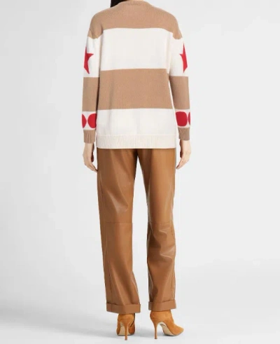 Max Mara Oversized Wool And Cashmere Striped Jacquard Sweater In Brown
