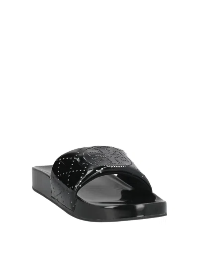 Tory Burch Two-tone Flat Slippers In Black