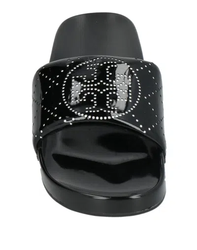 Tory Burch Two-tone Flat Slippers In Black