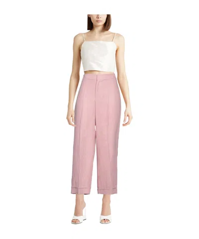 Max Mara Versatile Minimalist Solid Color Casual Pants In Pink