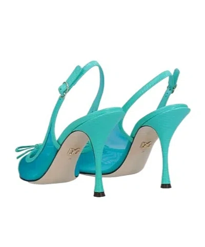 Dolce & Gabbana Leather And Mesh Pointed-toe Slingback Heel In Black