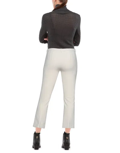 Max Mara Solid Color Twill Stretch Pants In White