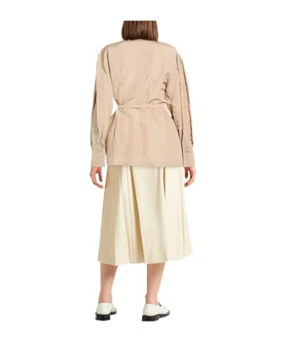 Max Mara Solid Long-sleeve Shirt In Neutral
