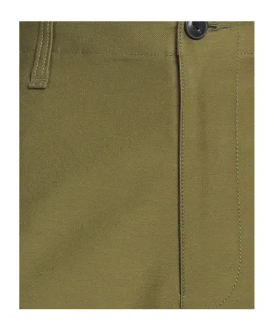 Rag & Bone Plain Color Drawstring Cuff Cargo Pants In Green