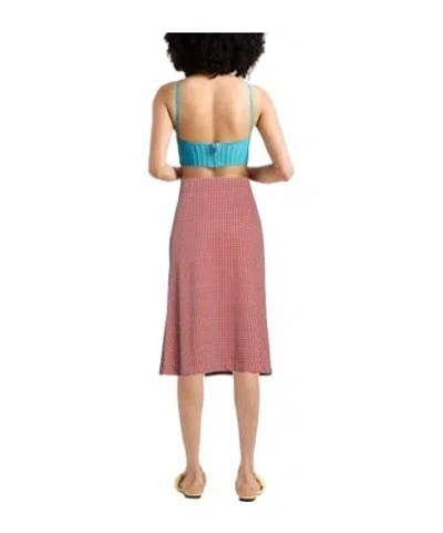 Marni Multicolor Flared Skirt In Brown