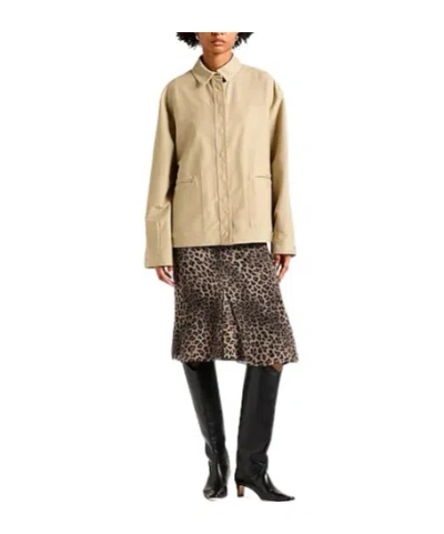 Max Mara Solid Long-sleeve Jacket In Brown
