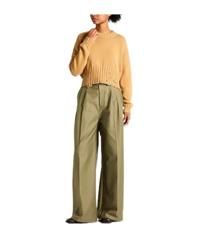 Marni Solid Lightweight Knit Sweater In Yellow
