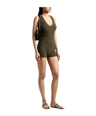 Max Mara Knitted Sleeveless Romper In Black