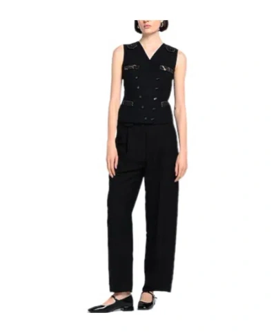 Dolce & Gabbana Doublebreasted Sleeveless Jacket In Black
