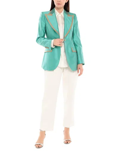 Dolce & Gabbana Metallic Green Single Breasted Blazer Jacket In Green