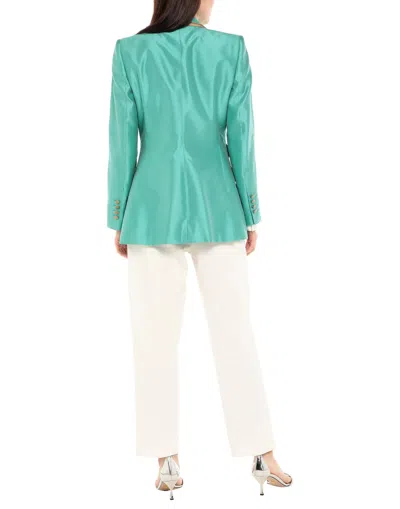Dolce & Gabbana Metallic Green Single Breasted Blazer Jacket In Green