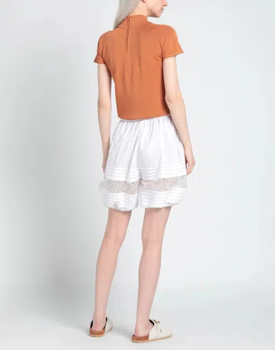 Dolce & Gabbana Solid Lace Shorts In White