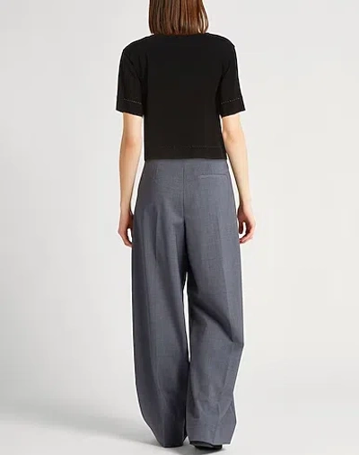 Max Mara Solid Knit Short-sleeve Top In Black