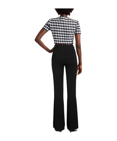 Max Mara Studio-inspired High-waist Flared Trousers With Pressed Pleats In Black