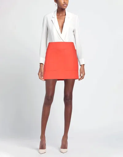 Max Mara Solid Color Twill Pants In Orange