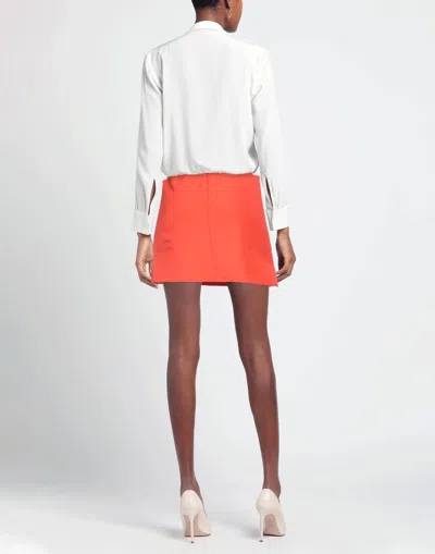 Max Mara Solid Color Twill Pants In Orange