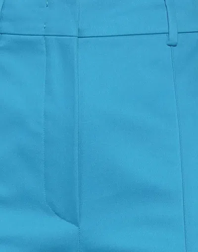 Sportmax Solid Color Stretch Straight-leg Pants In Blue