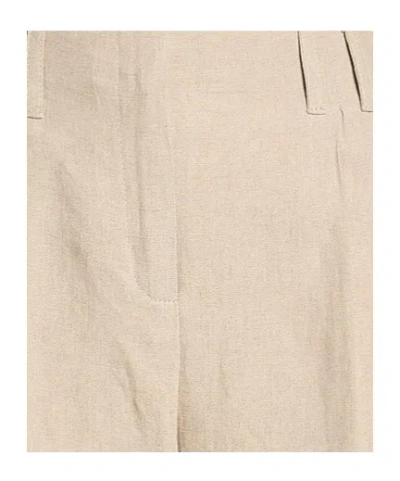 Maxco. Solid Color Straight-leg Pants In Nude