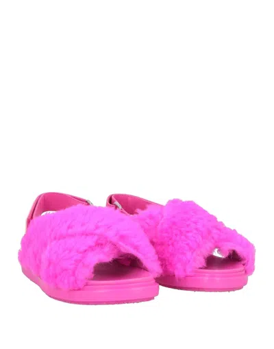 Marni Starlight Pink Logo Patch Sandals In Pink