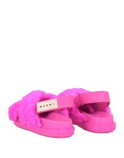 Marni Starlight Pink Logo Patch Sandals In Pink