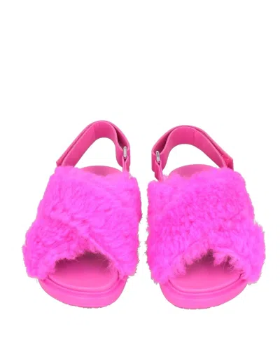 Marni Starlight Pink Logo Patch Sandals In Pink