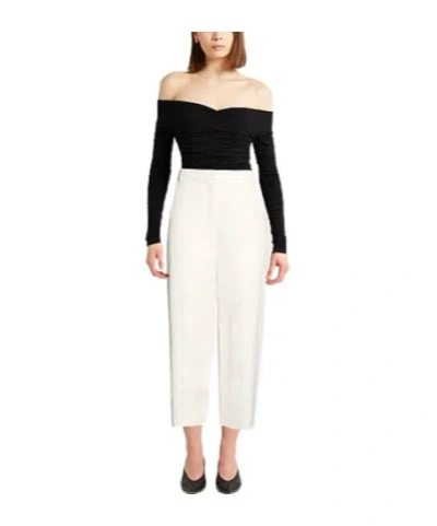 Max Mara Elastic Boot-shaped Pants In White