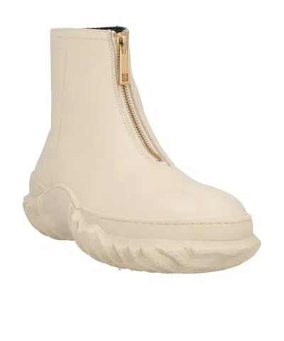 Marni Solid Color Ankle Boots In Neutral
