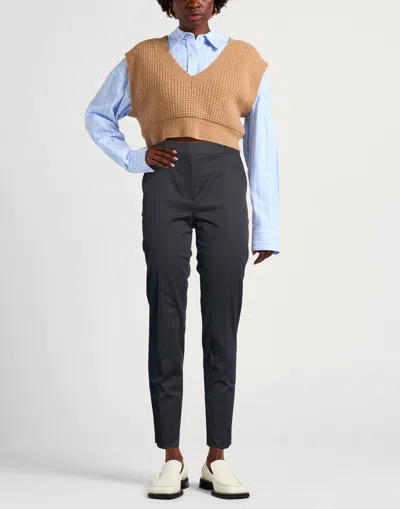 Max Mara Solid Color Slim-fit Trousers In Black