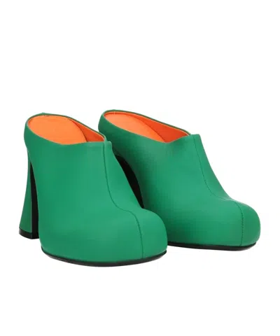 Marni Solid Color Mules In Animal Print