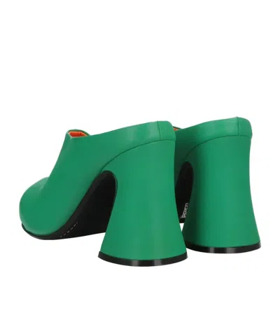 Marni Solid Color Mules In Animal Print