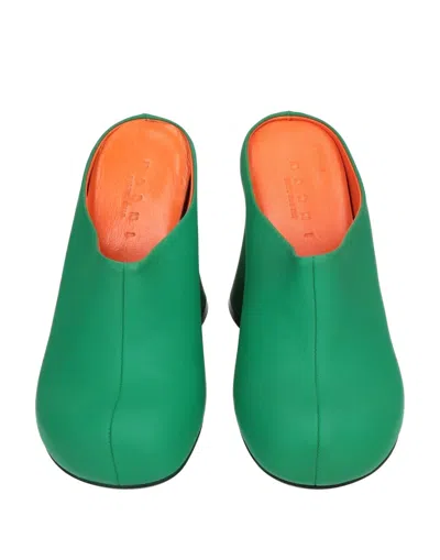 Marni Solid Color Mules In Animal Print