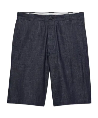 Prada Raw Denim Bermudas In Multi