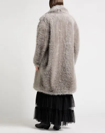 Sportmax Long-sleeved Coat In Gray