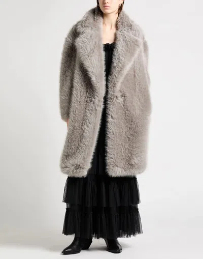 Sportmax Long-sleeved Coat In Gray