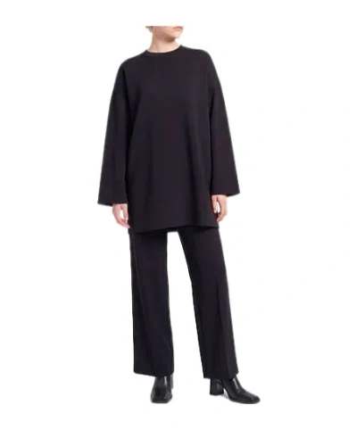 Max Mara Solid Knit T-shirt Dress In Black
