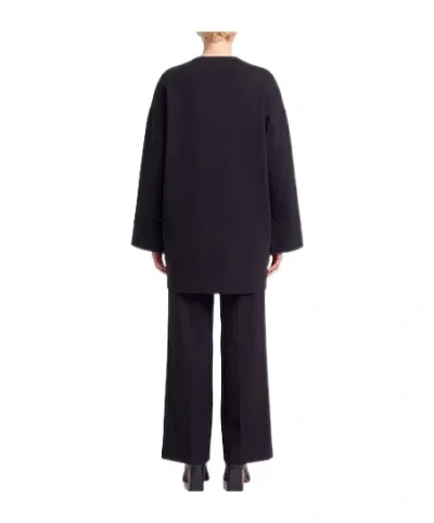 Max Mara Solid Knit T-shirt Dress In Black