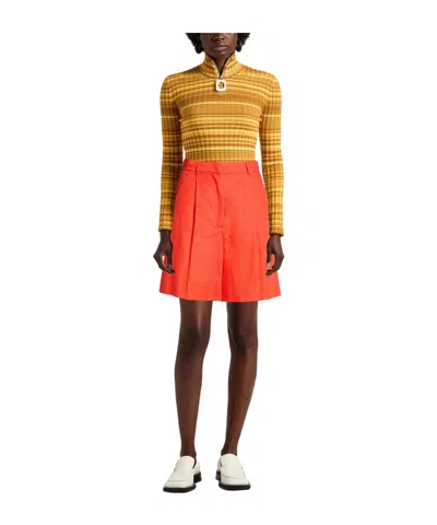 Weekend Max Mara Minimal Solid Shorts In Red