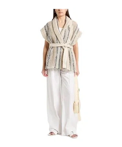 Brunello Cucinelli Two-color Knitted Top In Multi