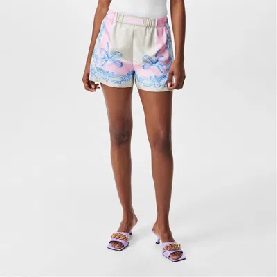 Versace Printed Shorts In White