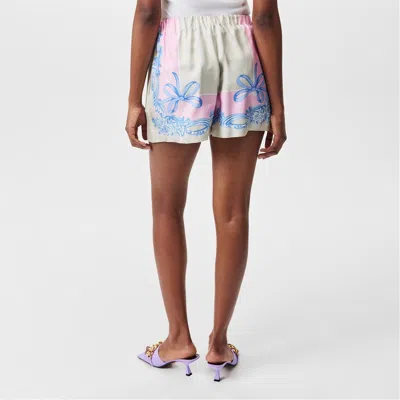 Versace Printed Shorts In White