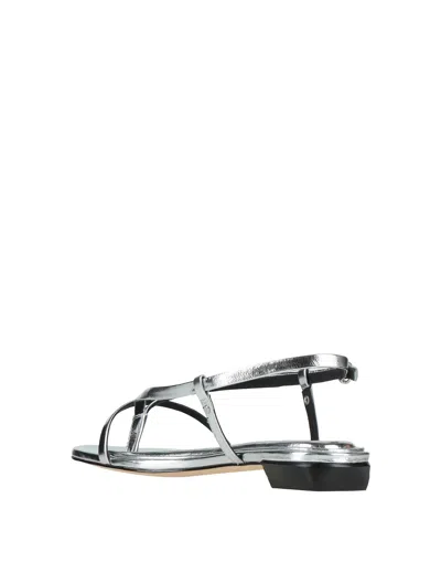 Rag & Bone Metallic Leather Single-strap Sandals In Silver